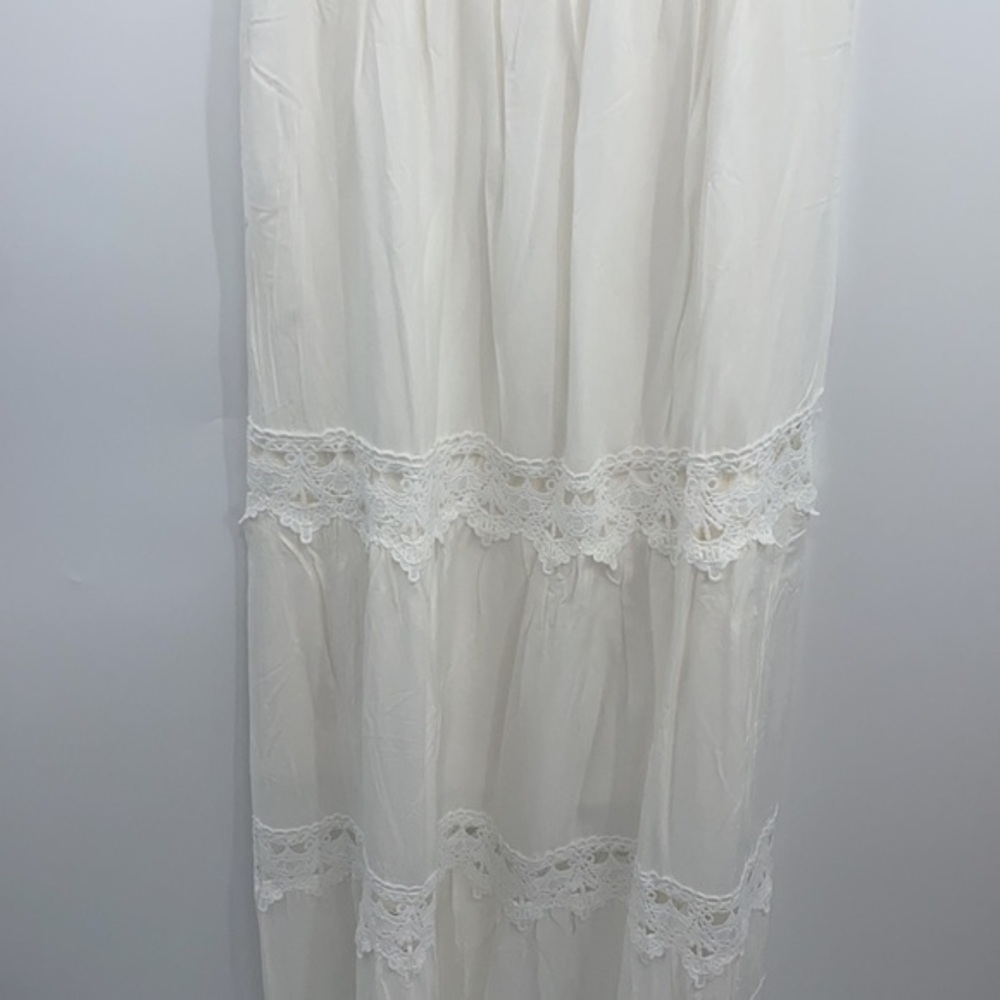 NWOT Pink Lily white smocked lace maxi small, never worn - Picture 4 of 14